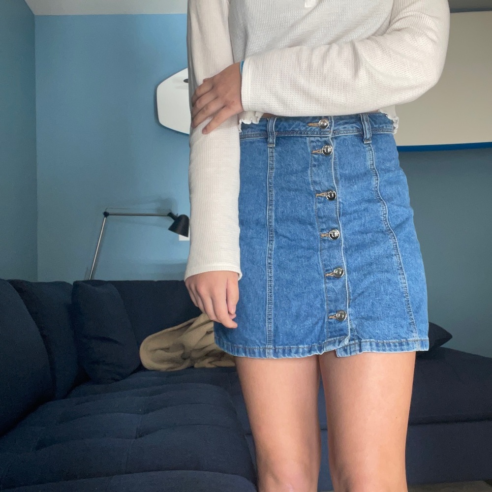 NOT AVAILABLE Button up denim a line skirt (H&M)